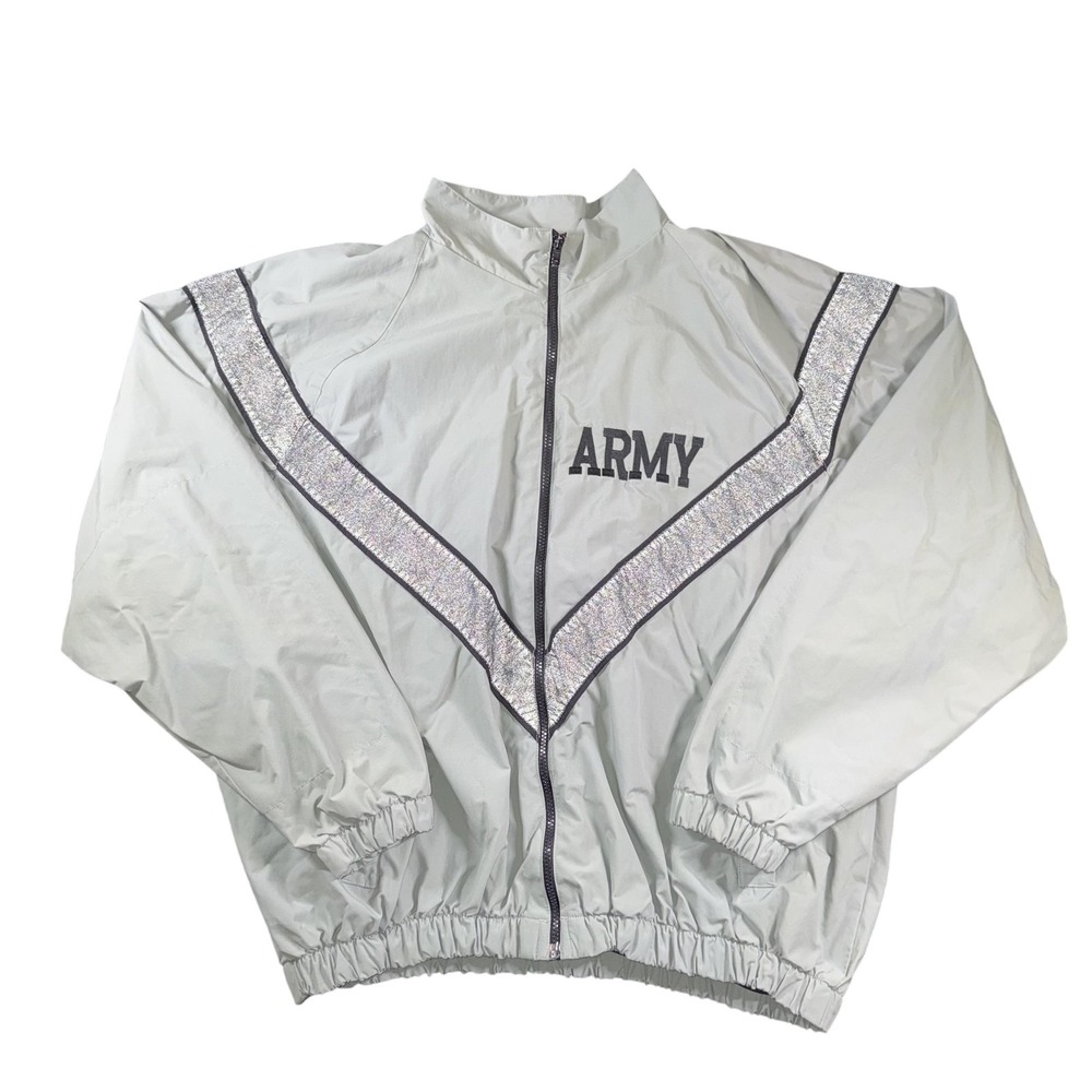 Vintage US Army Jacket Mens Extra Large Gray IPFU Windbreaker Reflective 90s